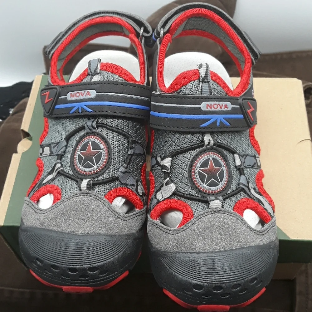 KIDS RED & BLACK SANDALS